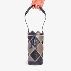 Casali Napa Single full-grain leather wine tote featuring signature multicolor diamond mosaic pattern