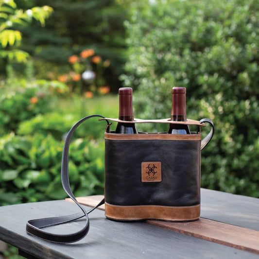 Casali Amalfi full-grain leather wine tote exterior