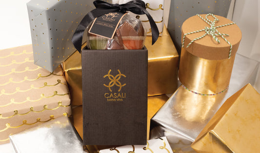 Casali leather wine tote in branded gift box