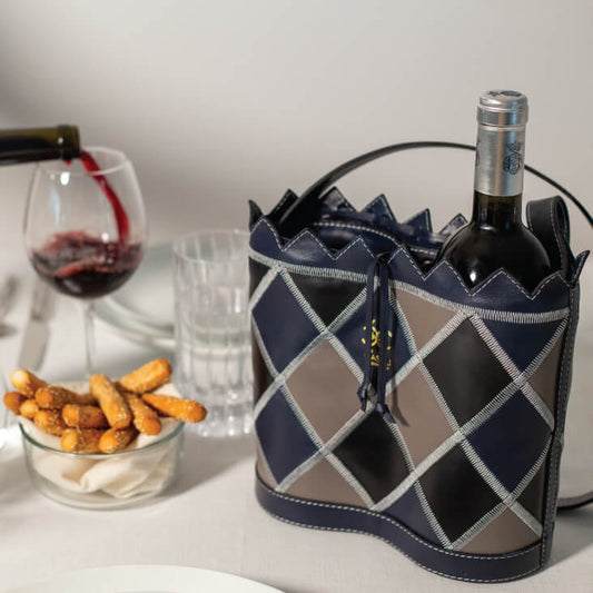 Casali Napa Duo leather wine tote shown in a refined lifestyle setting