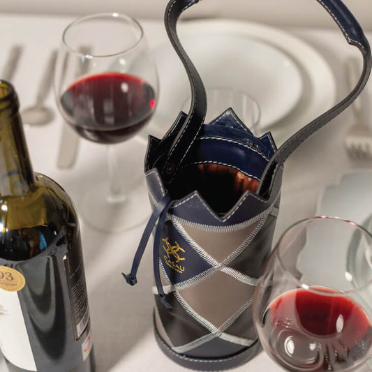 Casali Napa leather wine carrier lifestyle image