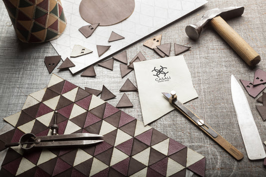 Casali full-grain leather pattern close-up