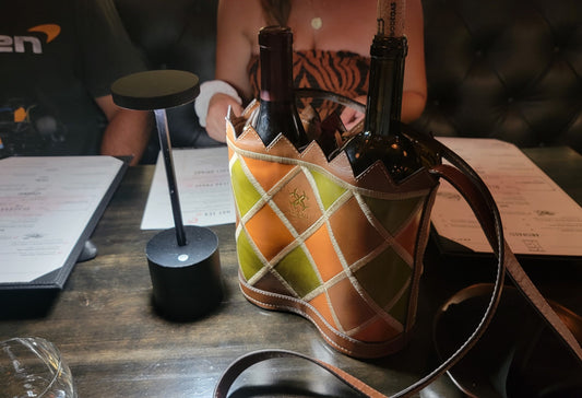 Casali premium full-grain leather wine tote
