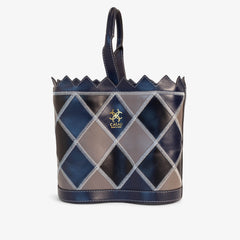 Casali Napa Duo two-bottle wine tote in multicolor diamond pattern full-grain leather